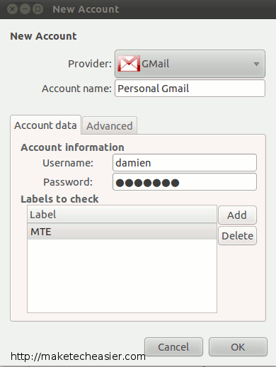 Cloudsn-добавить Gmail
