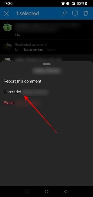 Комментарии Instagram Mobile Unrestrict