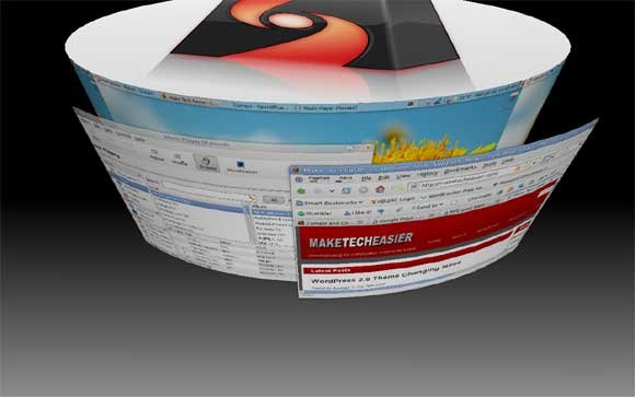 Compiz-цилиндр с 3D-окном