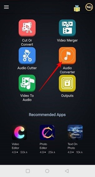 Сжатие больших файлов Android Audio Cutter Convert