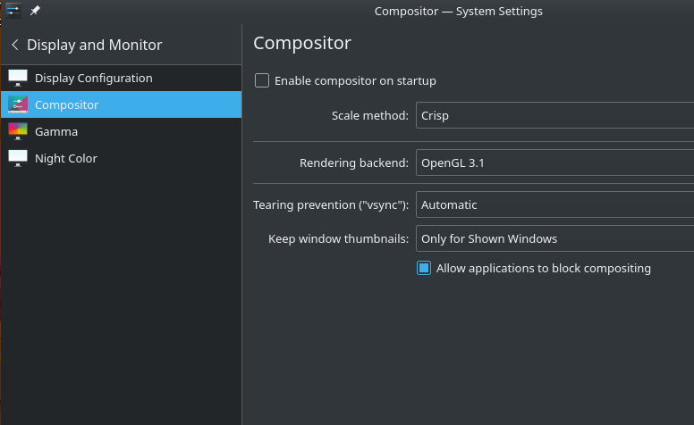 Compton Kde отключить композитор