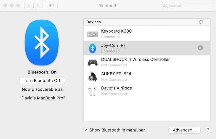 Подключите Joycons к Mac с синхронизацией Bluetooth