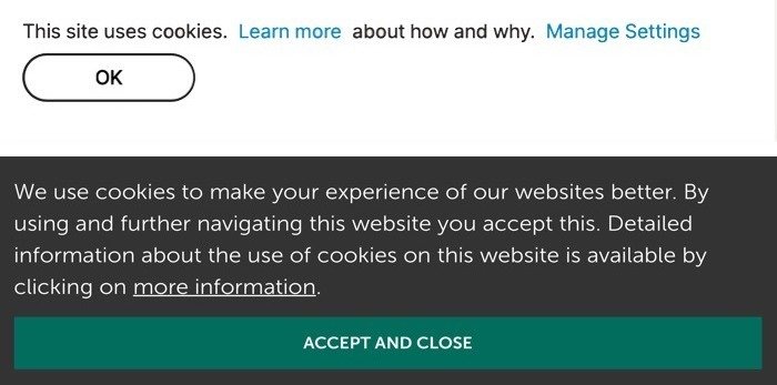 Примеры согласия на использование файлов cookie