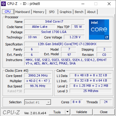 Обзор программного интерфейса CPU Z.