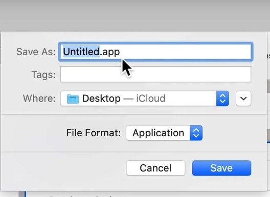 Создать приложение Gmail Desktop в MacOS Сохранить как