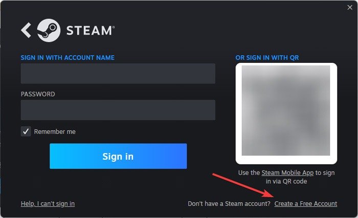 Создать учетную запись Steam