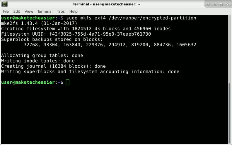 cryptsetup-make-ext4-файловая система