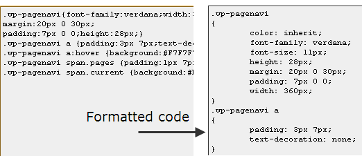 формат-css-инструмент-форматированный-код таблицы стилей