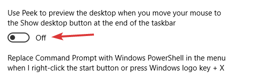 настроить панель задач-win10-отключить просмотр для предварительного просмотра