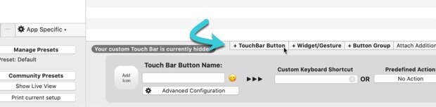 настроить-touch-bar-bettertouchtool-add-button