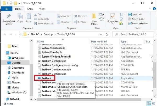 Настройка панели задач Windows 10 с помощью приложения Taskbarx