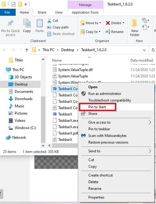 Настройка панели задач Windows 10 с помощью Taskbarx Start