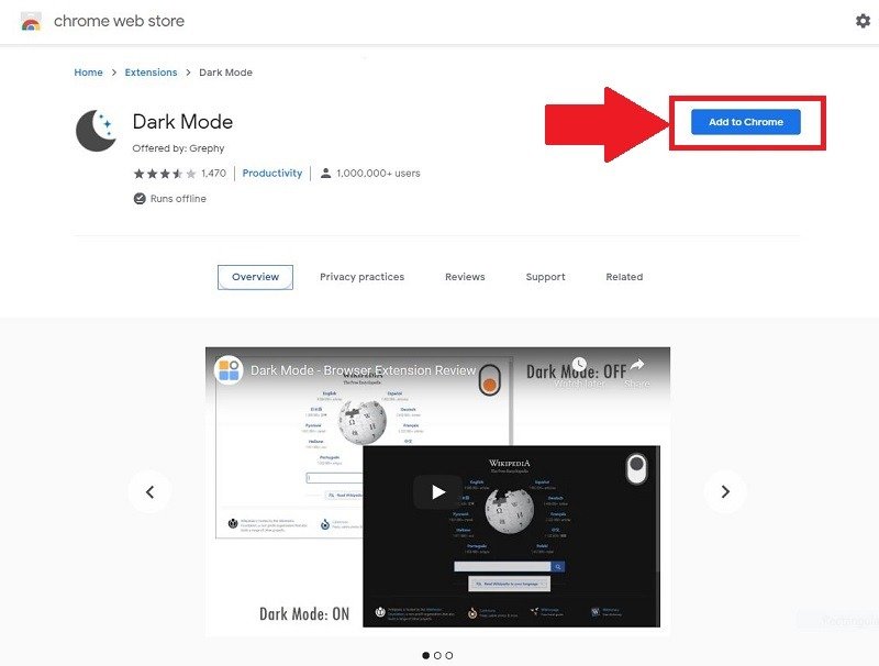 Расширение Google Docs Dark Mode