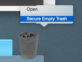 Второе, что вы можете попробовать, — это Secure Empty Empty Trash.