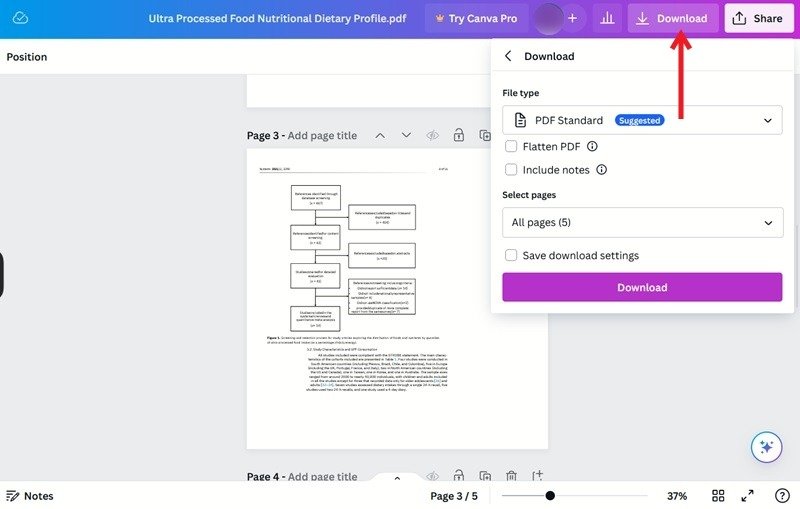 Загрузка обрезанного PDF через Canva.