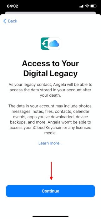 Digital Legacy Apple Ios Выберите Legacy Contact Access