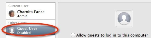 Учетная запись гостя полностью отключена в Mac OS X Mountain Lion.
