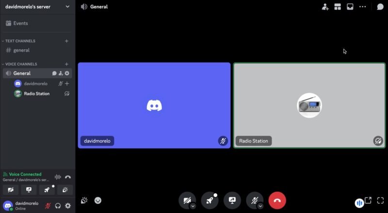 Воспроизведение Discord Kenku FM в голосовом канале