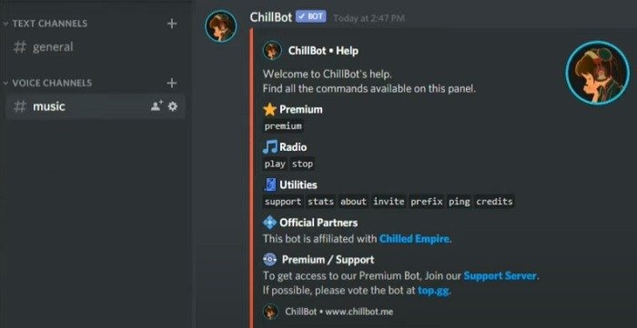 Музыкальные боты Discord, которые можно добавить на ваш сервер Chillbot2