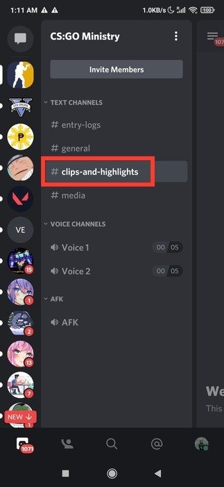 Discord Выберите текстовый канал