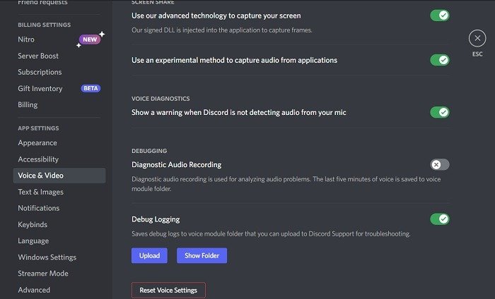 Исправление задержки Discord Stream Сброс настроек