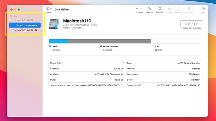 Разрешения диска Macos выбирает жесткий диск