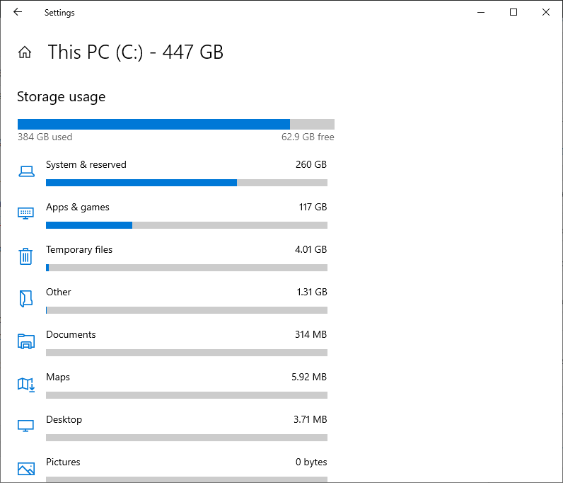 Инструмент Windows «Анализаторы дискового пространства»