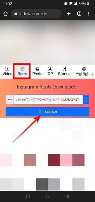 Скачать веб-сайт Instagram Reels Добавить ссылку