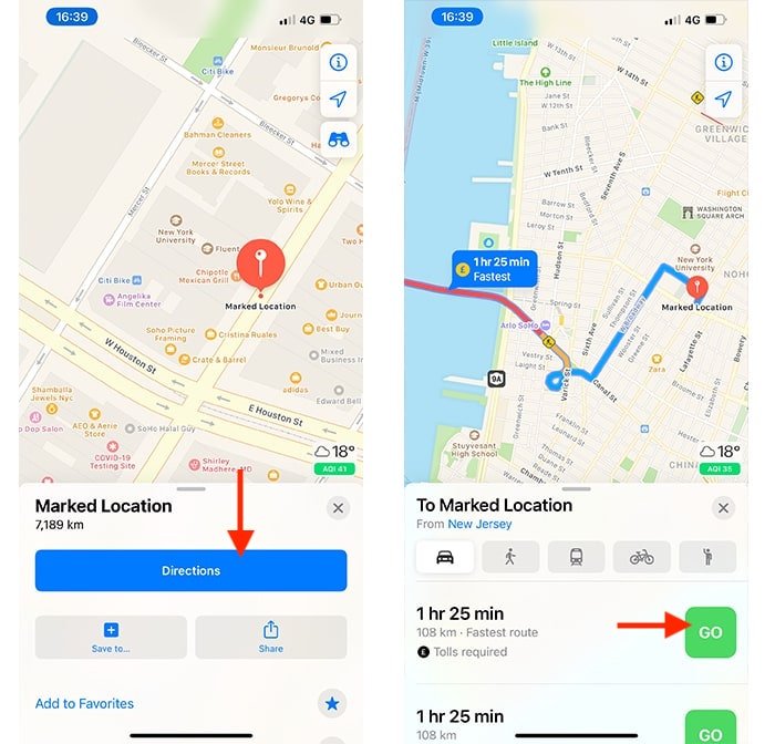 Инструкция по вождению на картах Apple Maps