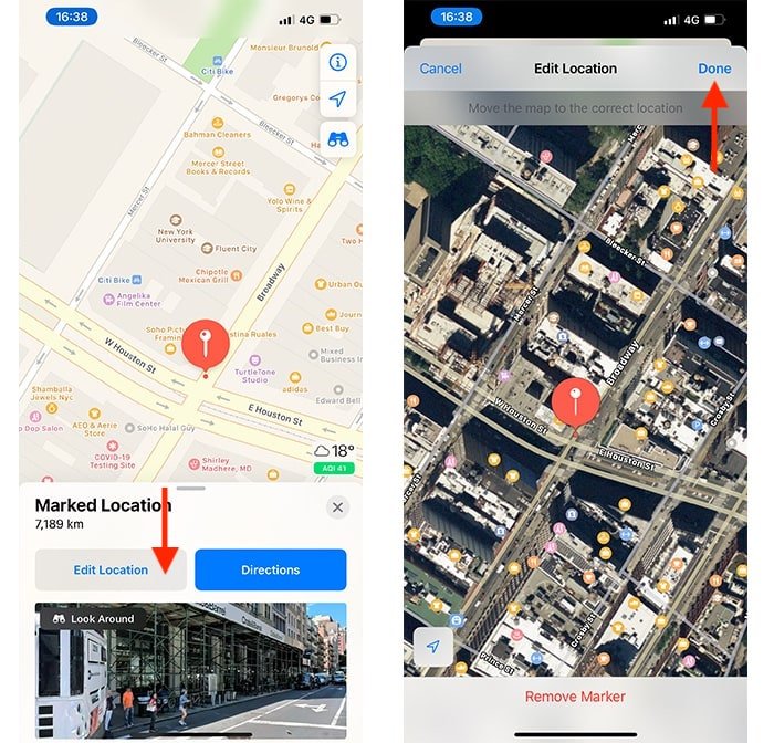 Drop Pin Apple Maps Выбор точного местоположения