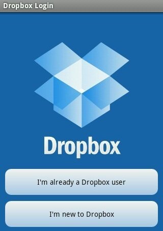 Dropbox-стартовая страница