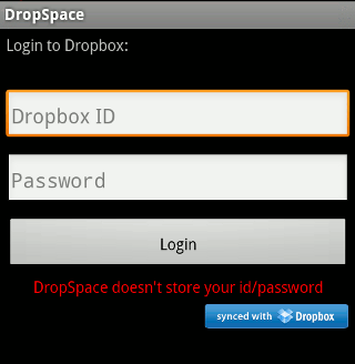 dropspace-вход в Dropbox