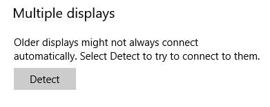 Проблемы с двумя мониторами Windows обнаруживает несколько дисплеев