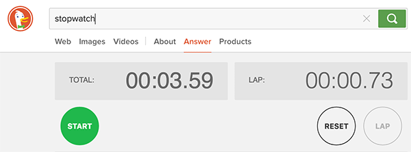 DuckDuckGo-Секундомер