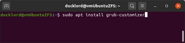 Простая смена фона Grub Установка Sudo Apt