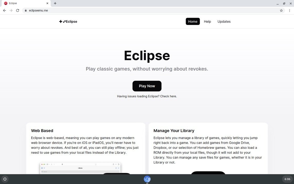 Веб-сайт Eclipse Chromeos