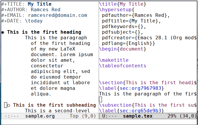 Версии Emacs Latex 12 Org и Tex