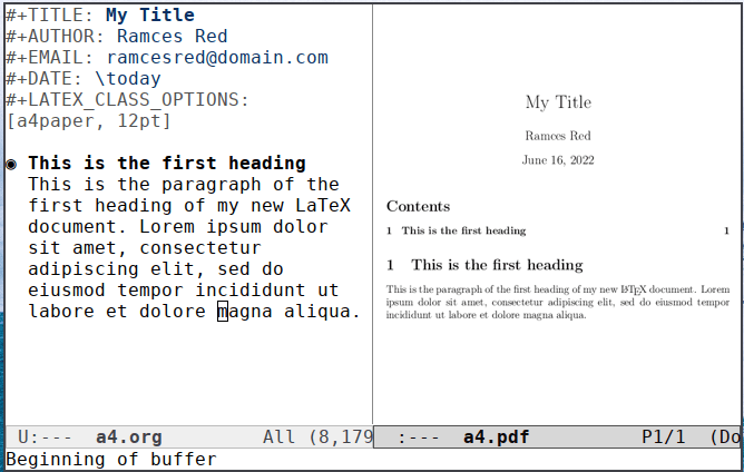 Документ Emacs Latex 20 формата A4