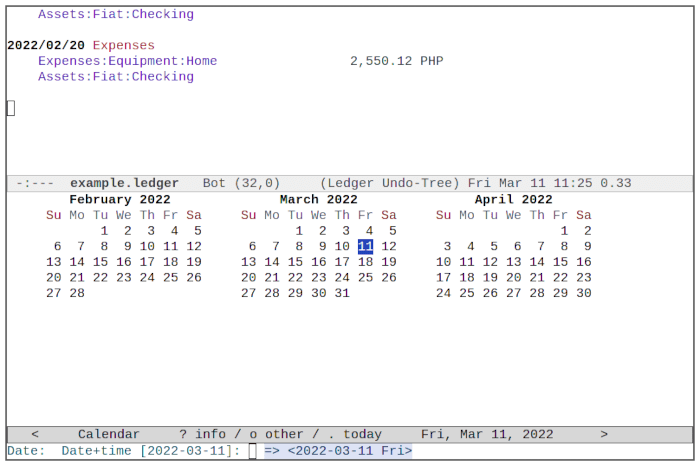 Emacs Ledger 12 Новая дата транзакции