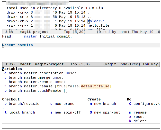 Функция ветки Emacs Magit 13