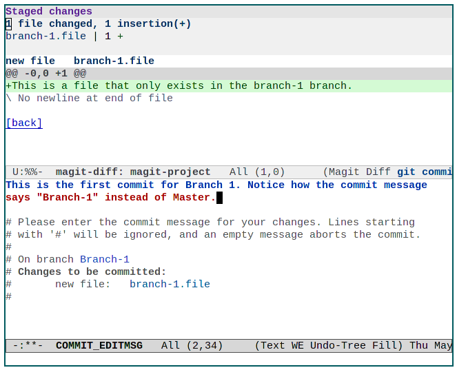 Новый филиал Emacs Magit 17