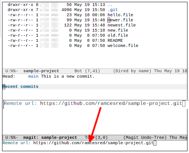 Удаленная ссылка Emacs Magit 20