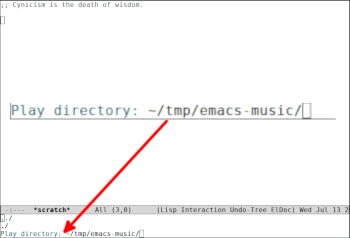 Открытая папка Emacs Music 10 Emms