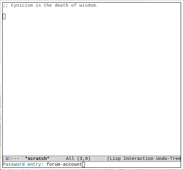 Пароль Emacs 13 Вставьте пароль