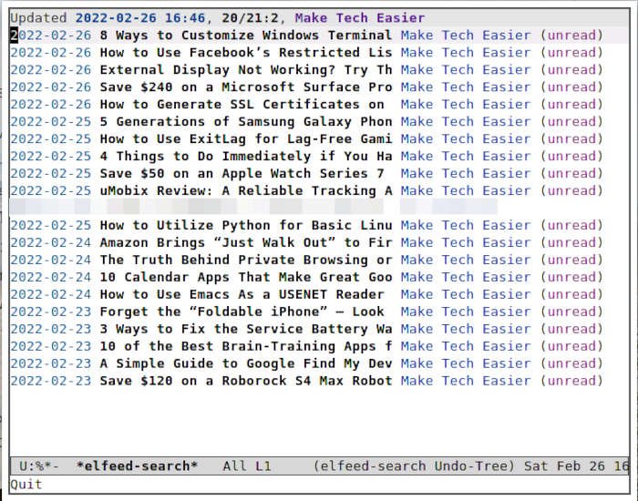 Emacs Rss 09 Maketecheasier Feeds