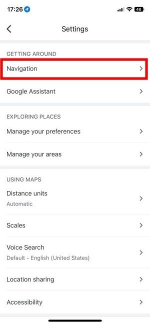 Включить ограничение скорости Google Maps Мобильная навигация iOS