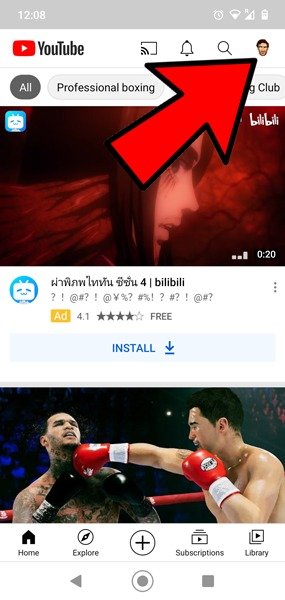 Включить Android-профиль Youtube в темном режиме