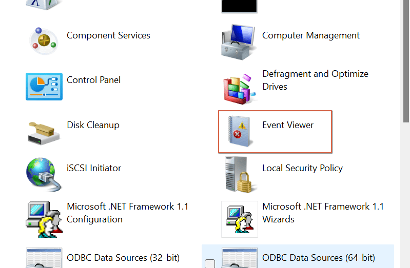 Дважды щелкните «Просмотр событий», чтобы открыть его через панель управления.