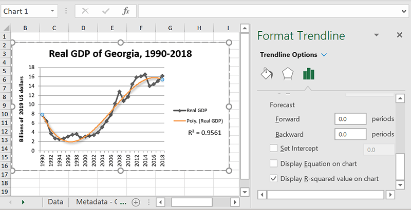 Excel R в квадрате