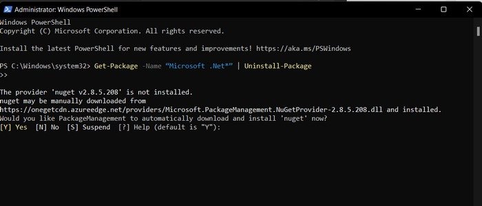 Установка NuGet в Powershell.